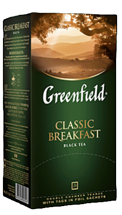 ГРИНФИЛД Классик Брекфаст(2гх25п*10шт)чай пак.черн.
