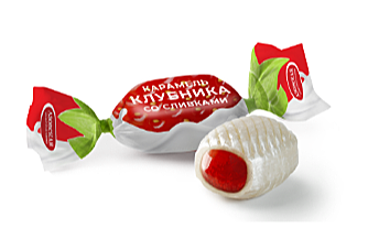Карамель с фруктовой начинкой со вкусом клубники и сливок 4 кг АЗОВ