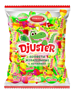 Конфеты жевательные с начинкой «DJUSTER» 250 г / 12 шт АЗОВ