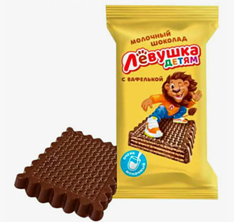 Левушка детям шоколад с вафлями ф.п 4 кг(печенье) Славянка