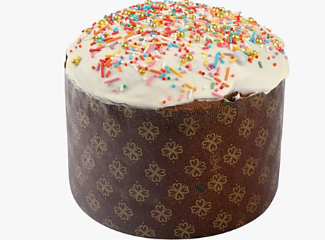 КУЛИЧ «ДОМАШНИЙ» с творогом в прозрачном пакете  с цветной посыпкой 120 гр *19 шт АЙ-СИ  20 суток