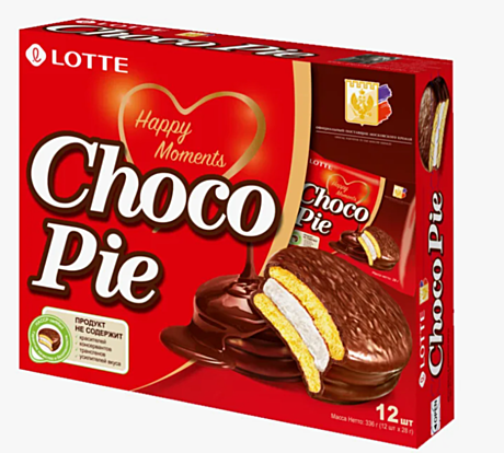         ЛОТТЕ Choco Pie 336гр 8бл*12шт  Какао 