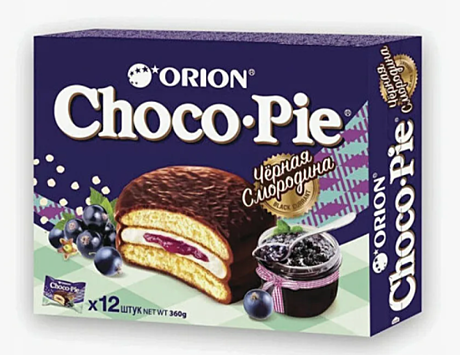         NEW!! Choco Pie BLACK CURRANT №12 (1*8*12шт) 30гр (Чоко пай Черн.смородина)