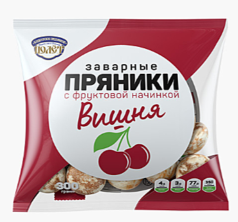 Прян.зав.гл.с фруктовой начинкой вишня 300г*15 шт ПОЛЕТ