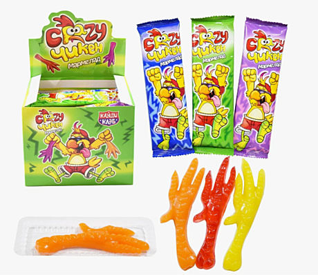             ЖЕВ/мармелад Crazy chiken 16 гр 12бл 30шт 