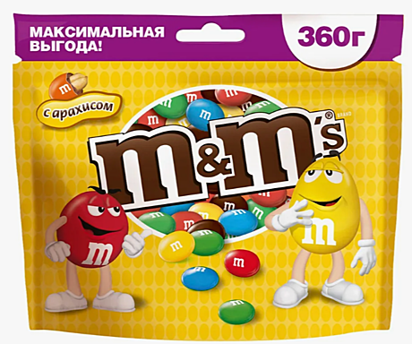         М&М,s драже арахисом  360 гр 14шт