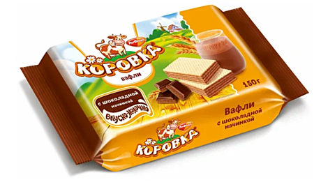 Коровка с шоколадной начинкой (вафли) 1/150 22шт /РФ/