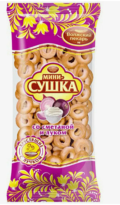 Сушка мини Лук сметана 180 г*20 пач Волжский пекарь