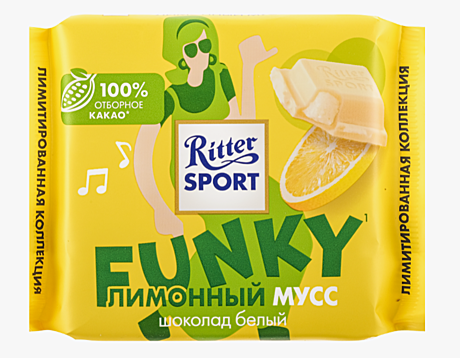 Риттер спорт 100 г 1*12  Белый лимонный мусс 11 шт