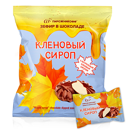 Зефир в шоколаде(фас) КЛЕНОВЫЙ СИРОП 210 г*20 шт  ПИРОЖНИКОФФ