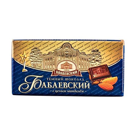 Бабаевский горький с цельным миндалем (шоколад) 1/90 64шт 16шт/бл /ККБ/