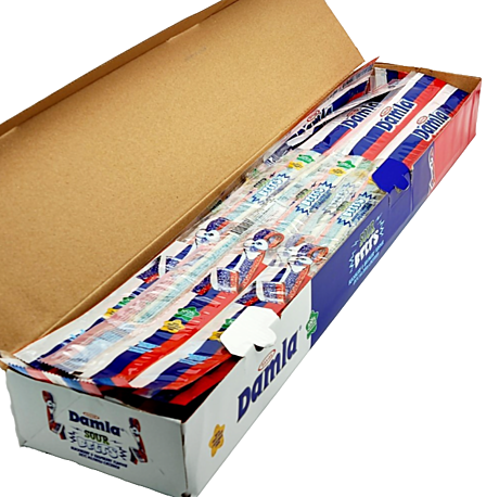 Кислые ремешки DAMLA 15гр, триколор (малина, ежевика), коробка 72шт*6бл 