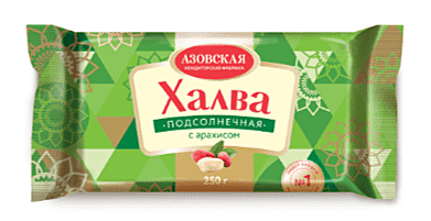Халва подсолнечная с арахисом 250 г / 20 шт АЗОВ