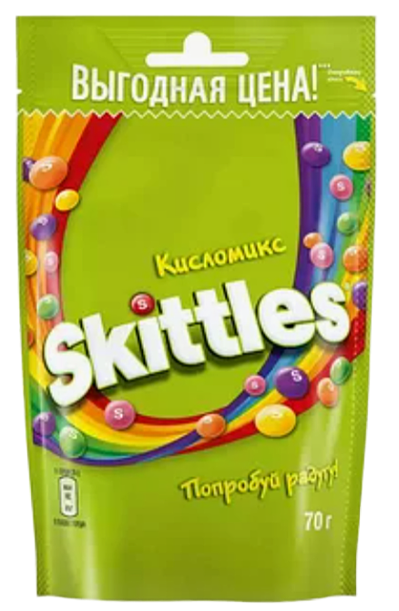             ВНИМАНИЕ SKITTLES жев.конф.70 гр 26 шт ЗЕЛЁНЫЙ