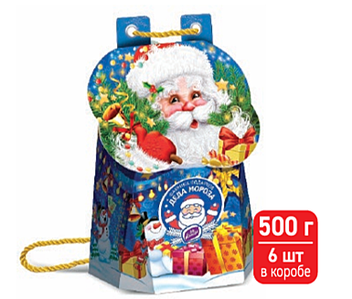 Рюкзачок Дед Морозо Новогодний подарок  1*500г*6 шт КОНТИ