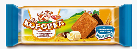 Коровка вкус топленого молока с глазурью (печенье) 1/115 18шт /СПБ/