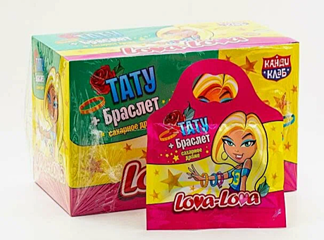             Драже LOVA-LOVA с браслетом и татуировкой 3гр12*бл*30шт 