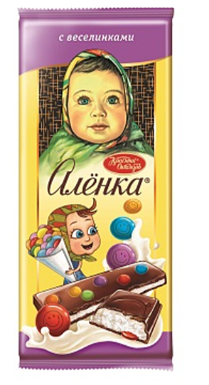Аленка с начинкой с веселинками (шоколад) 1/87 10шт /КО/