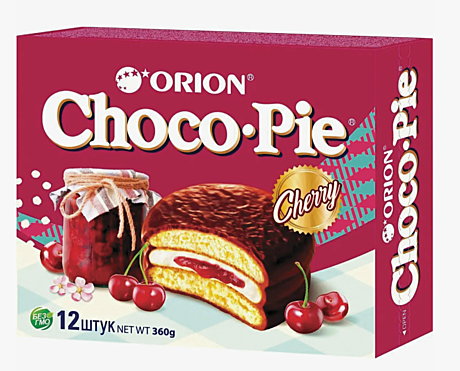         NEW! Choco  Pie CHERRY №12 (1*8*12шт*) 30 гр (ВИШНЯ)