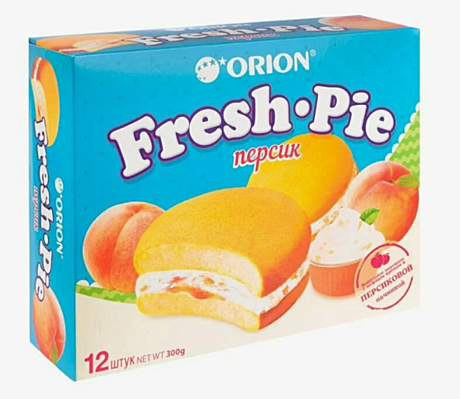         NEW! Choco  Pie FRESH PIE №12  ПЕРСИК  (1*8*12шт*) 30 гр 