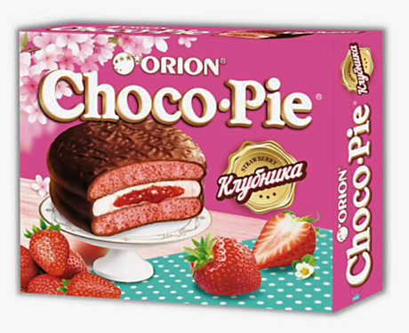         NEW! Choco  Pie STRAWBERRY №12 (1*8*12шт*) 30 гр ( КЛУБНИКА )